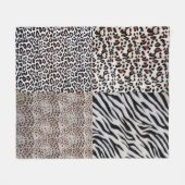 Cute Unique Mixed Leopard Zebra Animal Print Fleece Deken (Voorkant (Horizontaal))