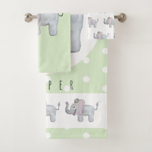 Cute Unisex Watercolor Elephant Safari bébé/enfa