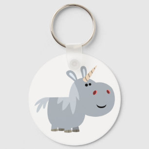 Cute unscable Cartoon Unicorn Sleutelhanger