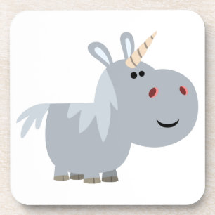 Cute unscrutable Cartoon Unicorn Onderzetters Set