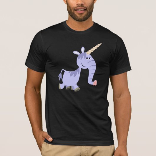 Cute Unusual Cartoon Unicorn T-Shirt (Voorkant)