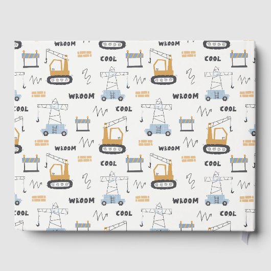 Cute Urban Construction Crane Boy's Baby shower Gastenboek (Achterkant)