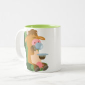 Cute vache caricaturale et une belle Mug de Cuppa (Devant gauche)