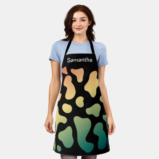 Cute Vache Imprimer Coloré Tablier Personnalisé (Porté)