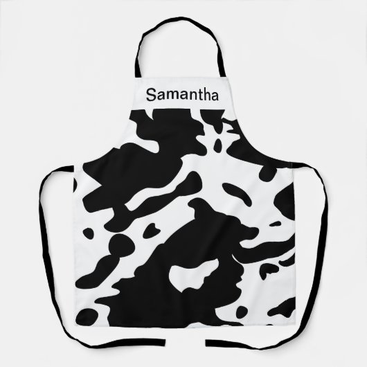 Cute Vache Imprimer noir et blanc Tablier personna (Recto)