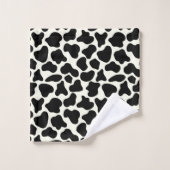 Cute Vache Poster de animal Motif esthétique Noir (Gant de toilette)