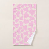 Cute Vache Poster de animal Motif esthétique rose (Serviette à main)