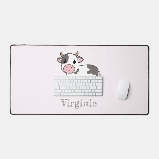 Cute Vache Rose Bureau Mat (Clavier et souris)