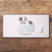 Cute Vache Rose Bureau Mat