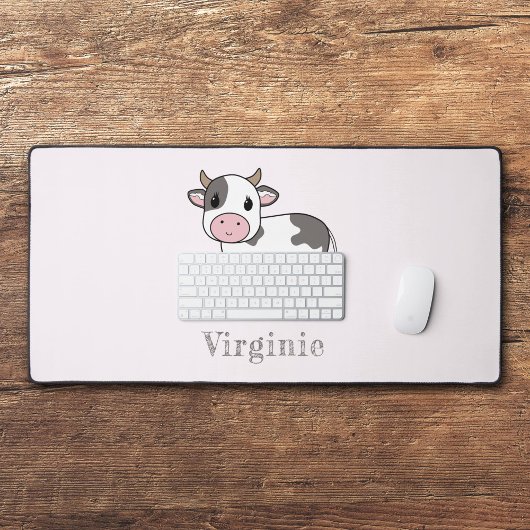 Cute Vache Rose Bureau Mat