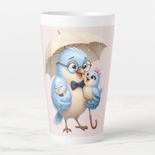 Cute Vader Vogel Latte Mok Gift (Voorkant)