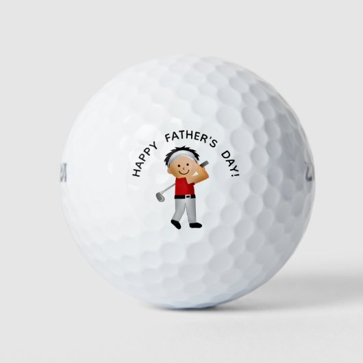 Cute Vaderdag Golfer Dad Golfballen (Voorkant)