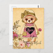 Cute  valentijn beer briefkaart (Voorkant / Achterkant)