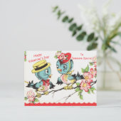 Cute Valentijn Bluebiirds & Blossom Copy Briefkaart (Staand voorkant)