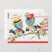 Cute Valentijn Bluebiirds & Blossom Copy Briefkaart (Voorkant / Achterkant)