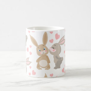Cute Valentijn Enamored Bunnies Koffiemok