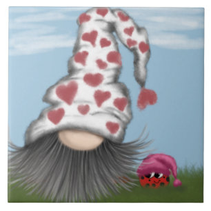 Cute Valentijn Gnome Tegeltje