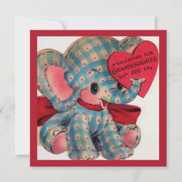 Cute Valentijn kleindochter Elephant Notitiekaartje