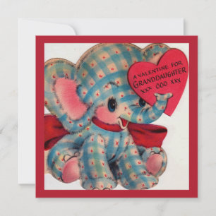 Cute  Valentijn kleindochter Elephant Notitiekaartje