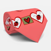 Cute Valentijn Ladybugs Stropdas (Opgerold)