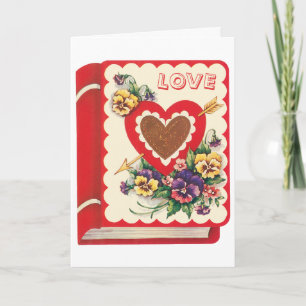  Cute Valentijn Love Book Heart and Flowers Feestdagen Kaart