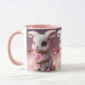 Cute Valentijn Rabbit holding Mail Personalized Mok (Links)