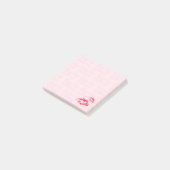 Cute Valentijn roze rode lips crème Post-it Notes (Schuin)