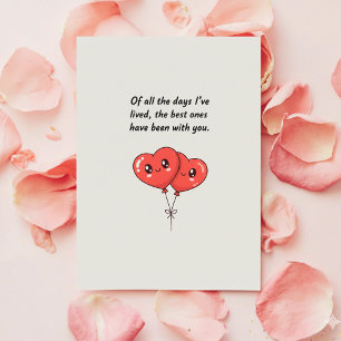Cute Valentijnkaart voor hem of haar met harten Feestdagenkaart