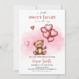 Cute Valentijnsdag Baby Shower Beer Hartjes Kaart