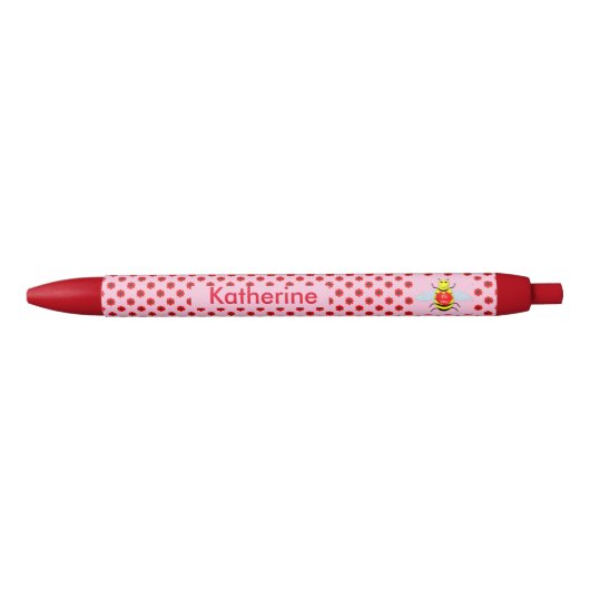 Cute Valentijnsdag Bee Custom Blauwe Inkt Pen (Voorkant)