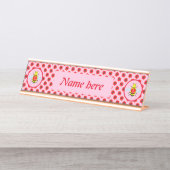 Cute Valentijnsdag Bee Custom Bureau Naambordje (Voorkant)