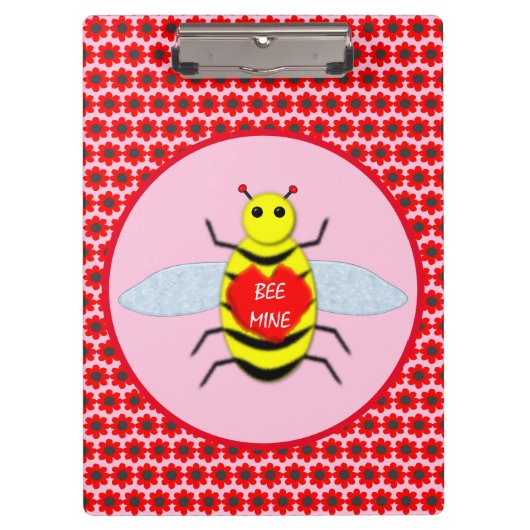 Cute Valentijnsdag Bee Klembord (Voorkant)