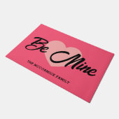 Cute Valentijnsdag Big Pink Heart gepersonaliseerd Deurmat (Schuin)