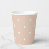 Cute Valentijnsdag Blush Pink Heart Patroon Papieren Bekers (Links)