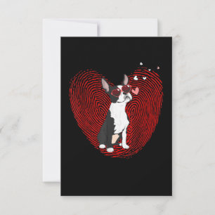 Cute Valentijnsdag Boston Terrier Graphic Heart RSVP Kaartje