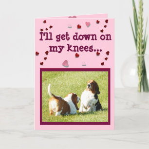 Cute Valentijnsdag Card met Funny Basset Hounds Feestdagen Kaart