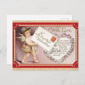 Cute  Valentijnsdag Cherub Mail Briefkaart (Voorkant / Achterkant)