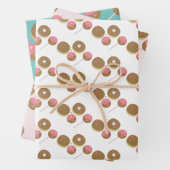 Cute Valentijnsdag Donut and Cake Pop Pattern Inpakpapier Vel (In situ)