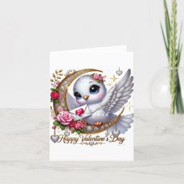 Cute Valentijnsdag Duif Vouw Vakantiekaart Feestdagen Kaart