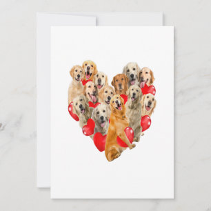 Cute Valentijnsdag Golden Retriever Dog Heart Pup Aankondiging