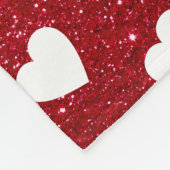 Cute Valentijnsdag Heart Pattern Red Fleece Deken (Hoek)