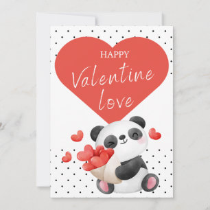 Cute Valentijnsdag Kaart Baby Panda Heart