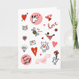 Cute Valentijnsdag Love Cartoon Kaart