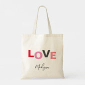 Cute Valentijnsdag Love Typography Personalized Tote Bag (Achterkant)