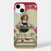  Cute Valentijnsdag, meisje met bloemen Case-Mate iPhone Case (Achterkant)
