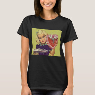 Cute Valentijnsdag, meisje met chocolade T-shirt