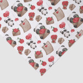 Cute Valentijnsdag Panda Beer Love Pattern Tissuepapier (Detail)