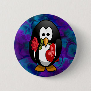 Cute Valentijnsdag Penguin Funny Cartoon Ronde Button 5,7 Cm