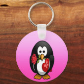 Cute Valentijnsdag Penguin Funny Cartoon Sleutelhanger (Voorkant)