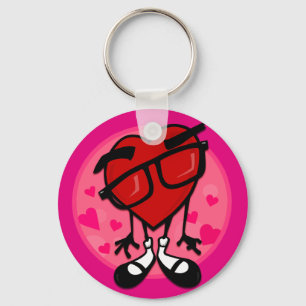 CUTE VALENTIJNSDAG RED HEART ROUND SLEUTELHANGER